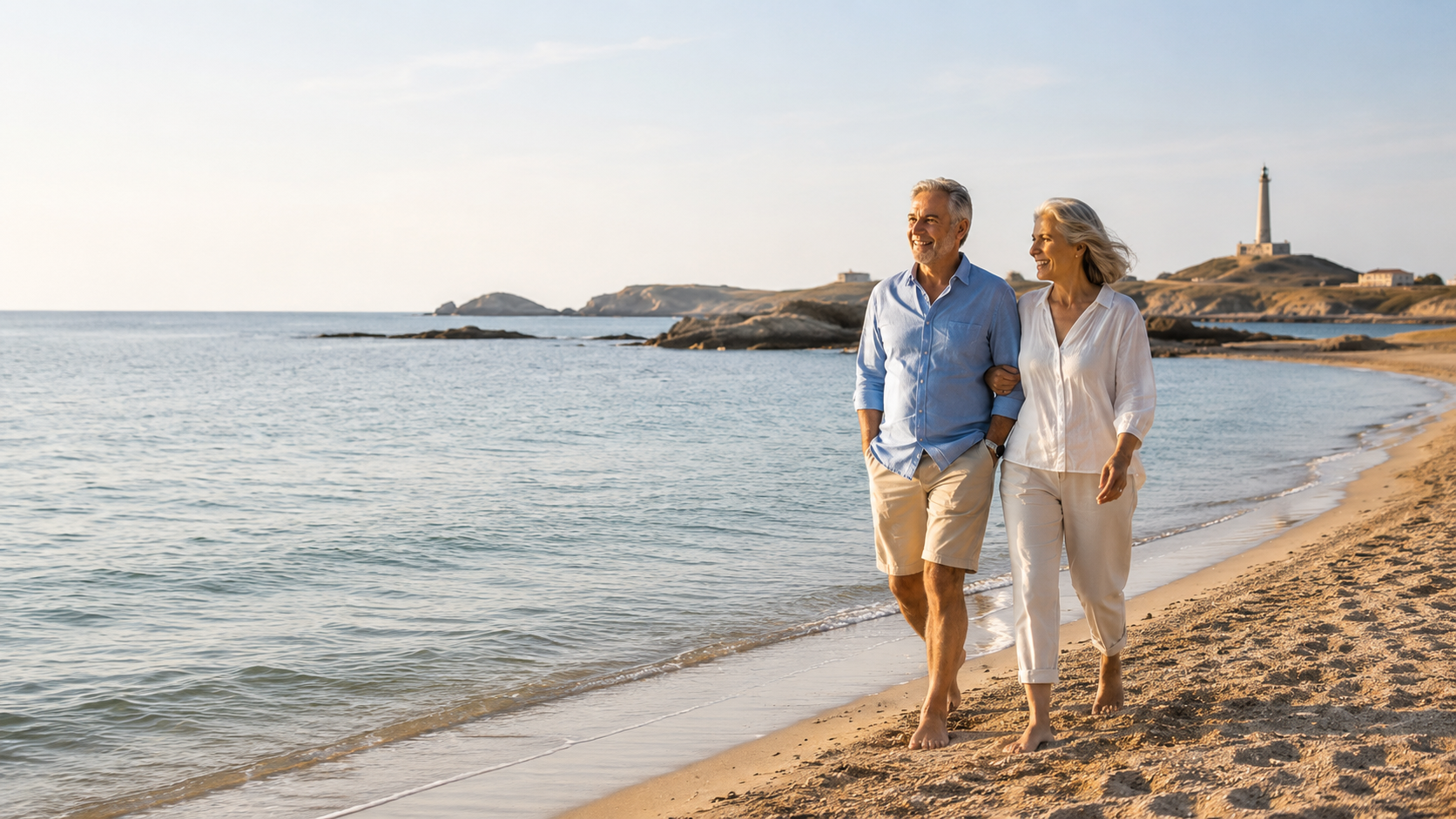  Couple enjoying everyday life outdoors on Spain’s Costa Cálida.